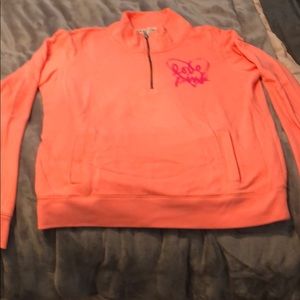 Victoria Secret Pink bright orange half zip